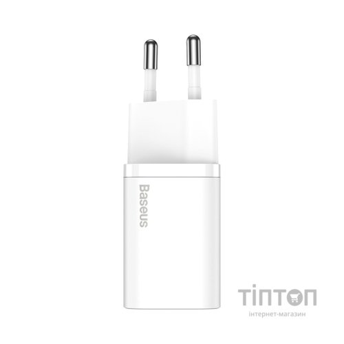 Зарядний пристрій Baseus Super Si 1C 20W With Simple Wisdom Data Cable Type-C/iP White (TZCCSUP-B02)