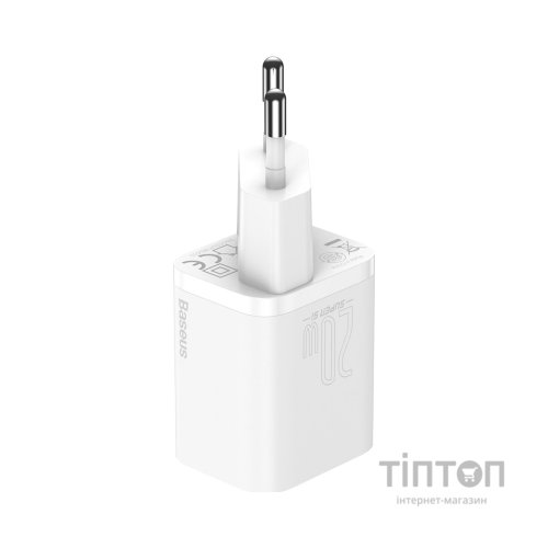 Зарядний пристрій Baseus Super Si 1C 20W With Simple Wisdom Data Cable Type-C/iP White (TZCCSUP-B02)