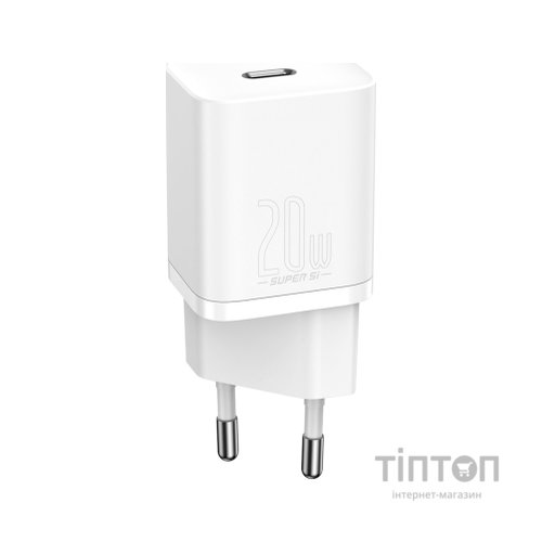 Зарядний пристрій Baseus Super Si Quick Charger 1C 20W EU White (CCSUP-B02)