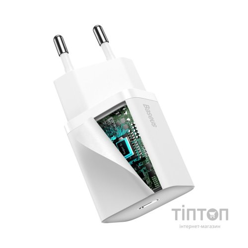 Зарядний пристрій Baseus Super Si Quick Charger 1C 20W EU White (CCSUP-B02)