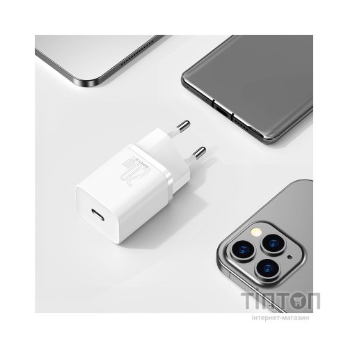 Зарядний пристрій Baseus Super Si Quick Charger 1C 20W EU White (CCSUP-B02)