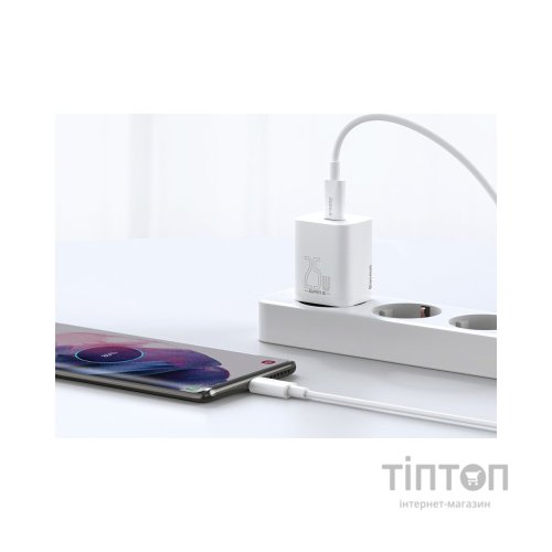 Зарядний пристрій Baseus Super Si Quick Charger 1C White (CCSP020102)