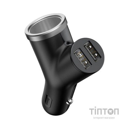 Зарядний пристрій Baseus Y type dual USB-A Black (CCALL-YX01)