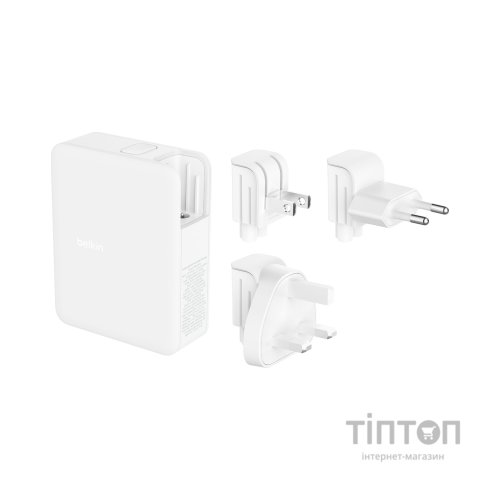 Зарядний пристрій Belkin 140W 3хUSB-С GAN PD PPS USB-A White (WCH014BTWH)