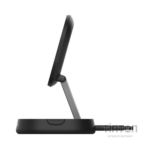 Зарядний пристрій Belkin 15W Magnetic Stand Qi2 20W adapter USB-C black (WIA008VFBK)
