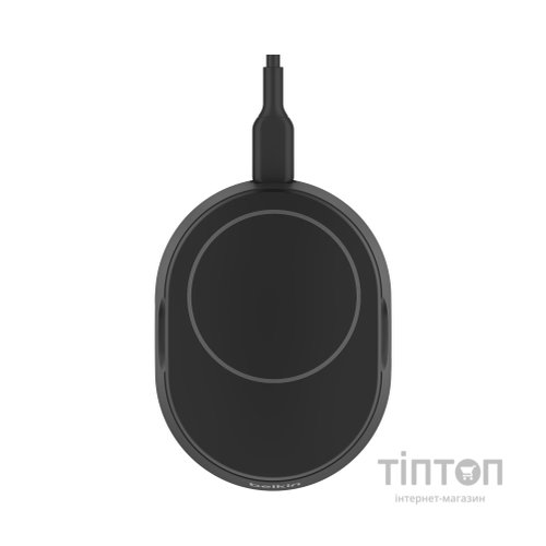 Зарядний пристрій Belkin 15W Magnetic Stand Qi2 20W adapter USB-C black (WIA008VFBK)