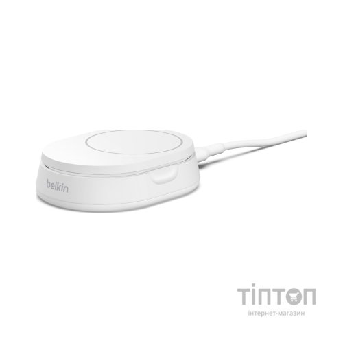 Зарядний пристрій Belkin 15W Magnetic Stand Qi2 20W adapter USB-C white (WIA008VFWH)