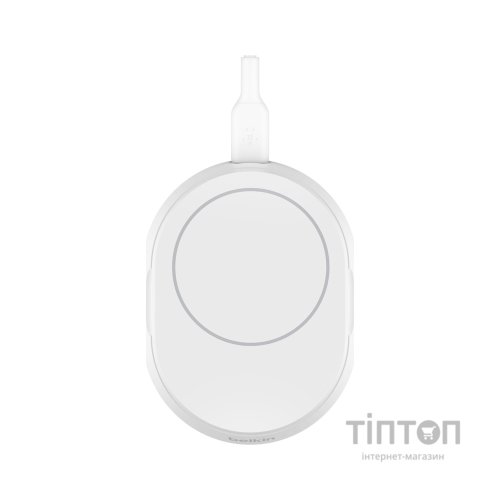 Зарядний пристрій Belkin 15W Magnetic Stand Qi2 20W adapter USB-C white (WIA008VFWH)