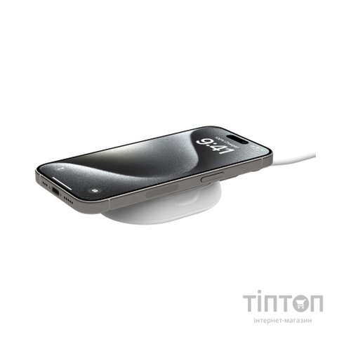 Зарядний пристрій Belkin 15W Magnetic Stand Qi2 20W adapter USB-C white (WIA008VFWH)