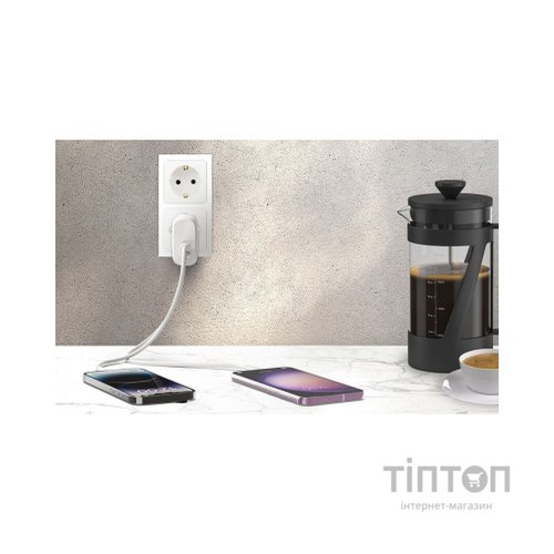 Зарядний пристрій Belkin 30W 2хUSB-С PD PPS white (WCB010VFWH)