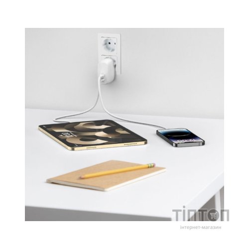 Зарядний пристрій Belkin 30W 2хUSB-С PD PPS white (WCB010VFWH)