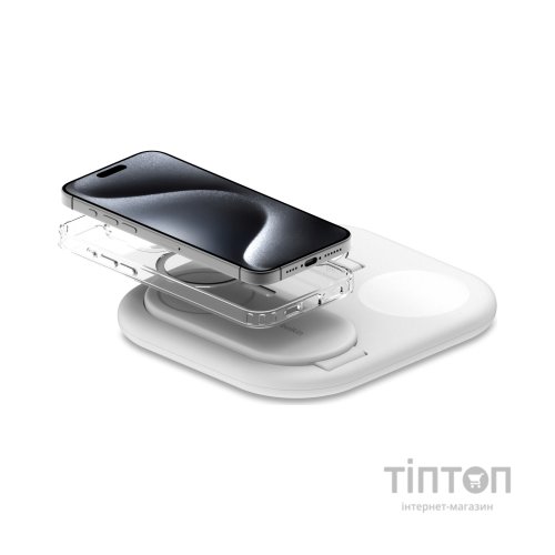 Зарядний пристрій Belkin 3in1 Magnetic Foldable iPhone/Watch/AirPods Qi2 15W white (WIZ029VFWH)
