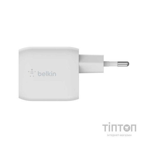 Зарядний пристрій Belkin 45W 2хUSB-С GAN PD PPS white (WCH011VFWH)