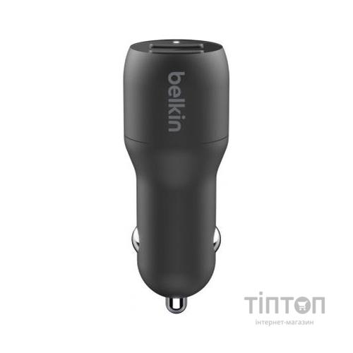 Зарядний пристрій Belkin Car Charger 24W Dual USB-A black (CCB001BTBK)