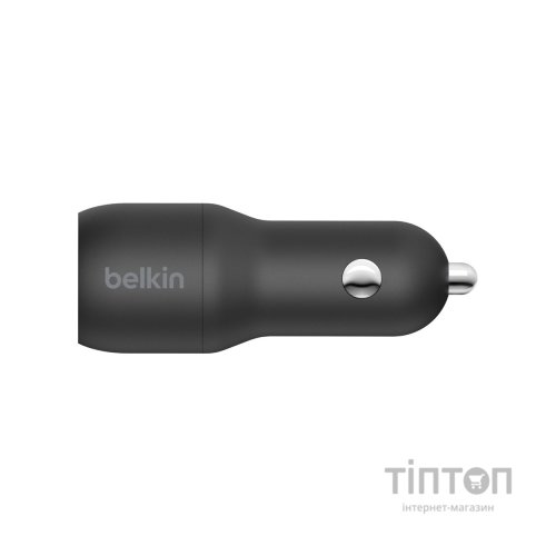 Зарядний пристрій Belkin Car Charger (24W) Dual USB-A, USB-A - Lightning, 1m, black (CCD001BT1MBK)