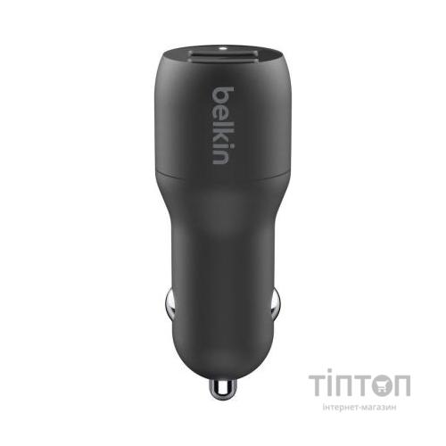 Зарядний пристрій Belkin Car Charger 24W Dual USB-A, USB-A - MicroUSB, 1m, black (CCE002BT1MBK)