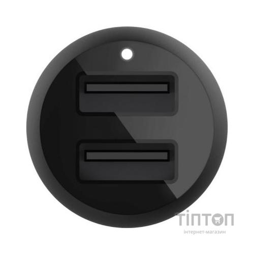 Зарядний пристрій Belkin Car Charger 24W Dual USB-A, USB-A - MicroUSB, 1m, black (CCE002BT1MBK)
