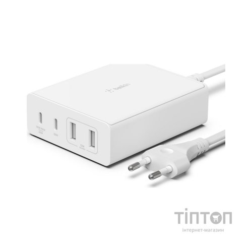 Зарядний пристрій Belkin Home Charger 108W GAN Dual USB-С/USB-A (WCH010VFWH)