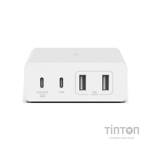 Зарядний пристрій Belkin Home Charger 108W GAN Dual USB-С/USB-A (WCH010VFWH)