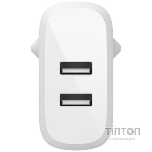 Зарядний пристрій Belkin Home Charger (24W) DUAL USB 2.4A, white (WCB002VFWH)