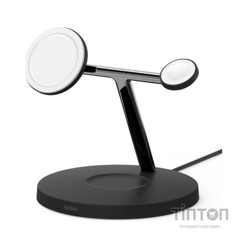Зарядний пристрій Belkin MagSafe 3in1 Wireless Charger, black (WIZ017VFBK)