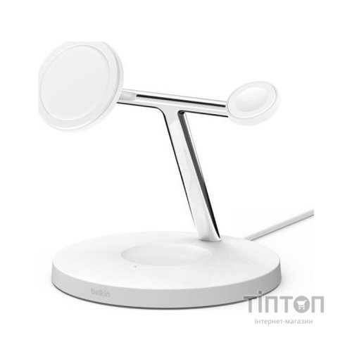 Зарядний пристрій Belkin MagSafe 3in1 Wireless Charger, white (WIZ017VFWH)