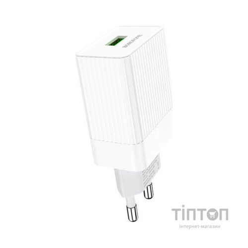 Зарядний пристрій BOROFONE BA47A Mighty speed single port QC3.0 3A + Type-C cable White (BA47AW)