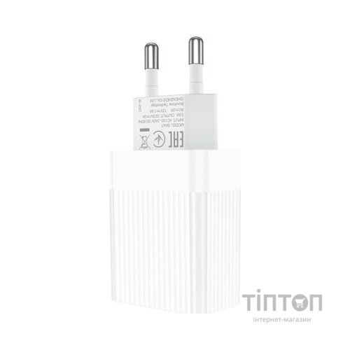 Зарядний пристрій BOROFONE BA47A Mighty speed single port QC3.0 3A + Type-C cable White (BA47AW)