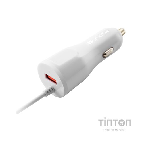 Зарядний пристрій Canyon 1xUSB car adapter (CNE-CCA033W)