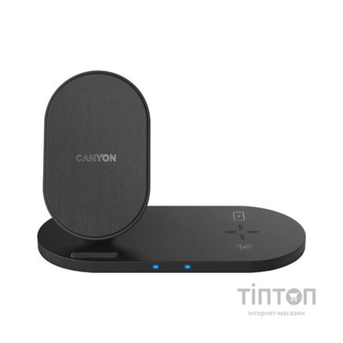 Зарядний пристрій Canyon 2in1 Wireless 10W/7.5W/5W Type-C 1.2 m (CNS-WCS202B)