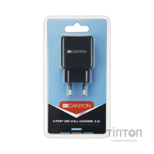 Зарядний пристрій Canyon 2xUSB AC (CNE-CHA03B)
