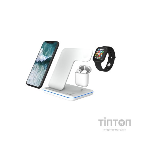 Зарядний пристрій Canyon 3in1 Wireless charger (CNS-WCS302W)