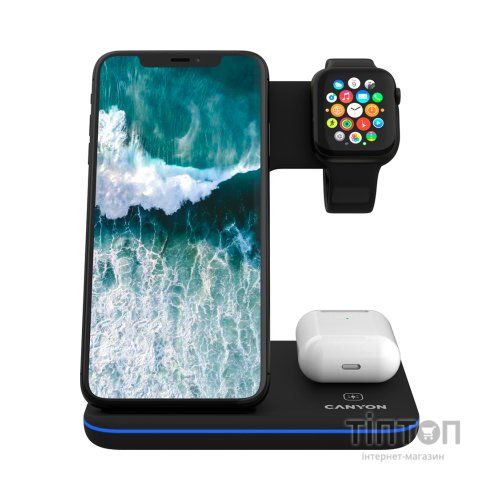 Зарядний пристрій Canyon 3in1 Wireless charger (CNS-WCS303B)