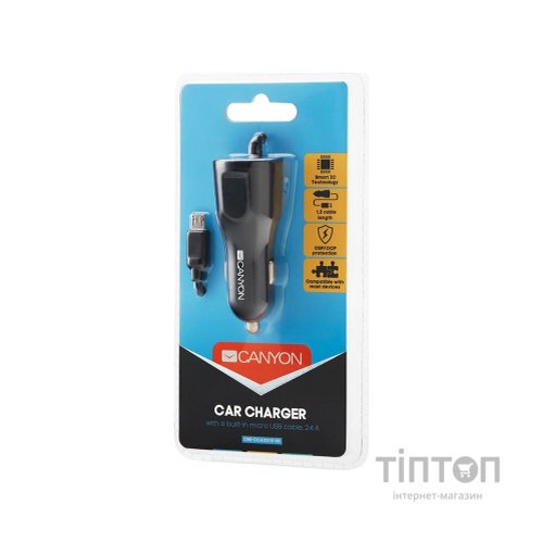 Зарядний пристрій Canyon C-031/US Universal 1xUSB car adapter (CNE-CCA031B-US)