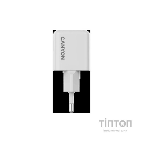 Зарядний пристрій Canyon CU20AC GaN 20W 1xPD 1xQC EU White (CNS-CUW20AC)