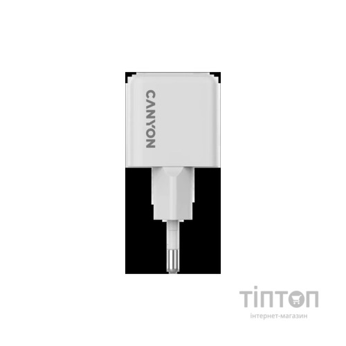 Зарядний пристрій Canyon CU20C GaN 20W 1xPD EU White (CNS-CUW20C)