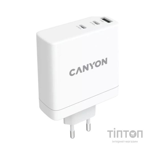 Зарядний пристрій Canyon H-140-01 Wall charger with 1USB-A 2 USB-C (CND-CHA140W01)