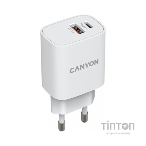 Зарядний пристрій Canyon PD 20W/QC3.0 18W (CNE-CHA20W04)
