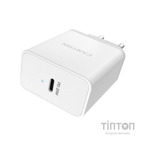 Зарядний пристрій Canyon PD 20W/QC3.0 18W WALL Charger with 1-USB A+ 1-USB-C (CNE-CHA20W03)