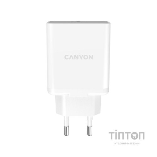 Зарядний пристрій Canyon PD 20W/QC3.0 18W WALL Charger with 1-USB A+ 1-USB-C (CNE-CHA20W03)