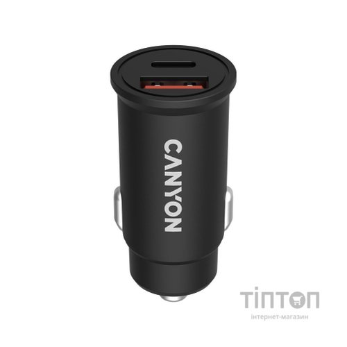 Зарядний пристрій Canyon PD 30W/QC3.0 18W Pocket size car charger (CNS-CCA20B03)