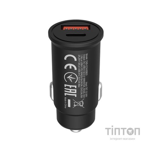 Зарядний пристрій Canyon PD 30W/QC3.0 18W Pocket size car charger (CNS-CCA20B03)