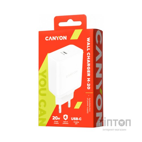 Зарядний пристрій Canyon PD WALL Charger 20W (CNE-CHA20W)