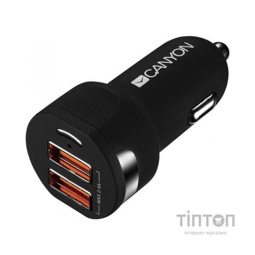 Зарядний пристрій Canyon Universal 2xUSB car adapter (CNE-CCA04B)