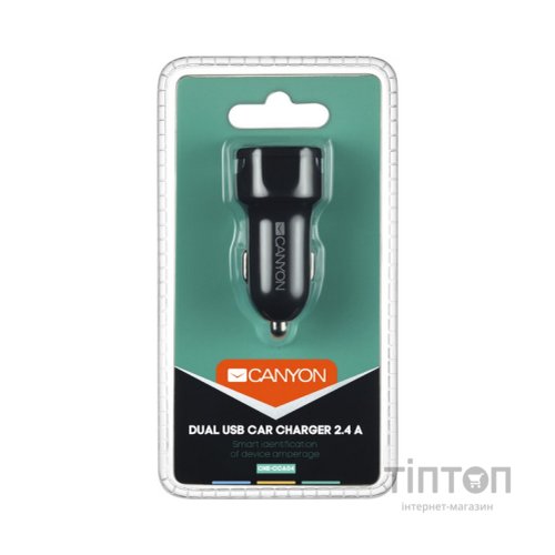 Зарядний пристрій Canyon Universal 2xUSB car adapter (CNE-CCA04B)
