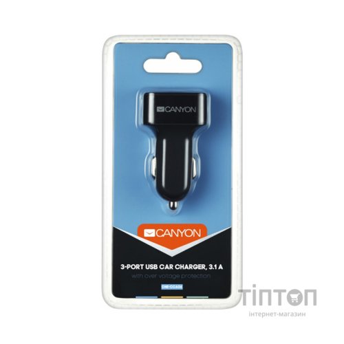 Зарядний пристрій Canyon Universal 3xUSB car adapter (CNE-CCA06B)