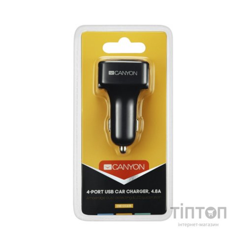 Зарядний пристрій Canyon Universal 4xUSB car adapter (CNE-CCA05B)