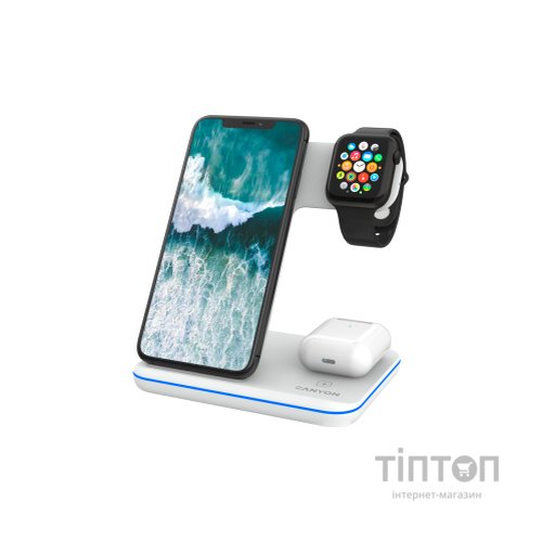 Зарядний пристрій Canyon WS-303 3in1 Wireless charger (CNS-WCS303W)