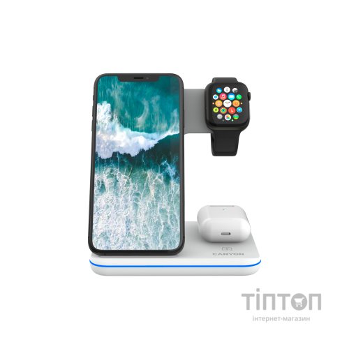 Зарядний пристрій Canyon WS-303 3in1 Wireless charger (CNS-WCS303W)
