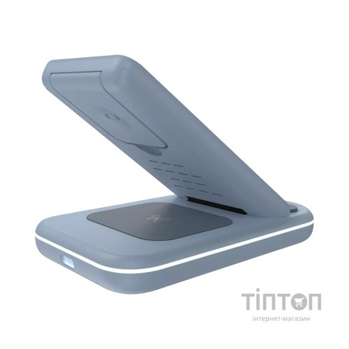 Зарядний пристрій Canyon WS-304 Foldable 3in1 Wireless charger Blue (CNS-WCS304BL)